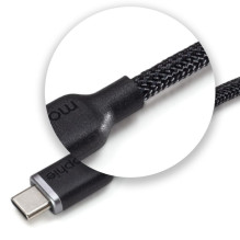USB-C Kabelis - Mophie Chargestream 60W Greitas Įkrovimas Duomenų Perdavimo Juodas USB-C Kabelis - Mophie Chargestream 60W Greitas Įkrovimas Duomenų Perdavimo Juodas