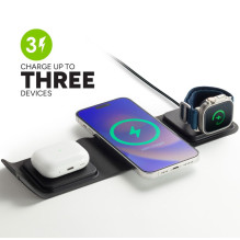 Įkrovimo Stotis - Mophie 3-In-1 Kelioninis Įkroviklis iPhone, Apple Watch, AirPods, USB-C, Juoda Įkrovimo Stotis - Mophie 3-In-1 Kelioninis Įkroviklis iPhone, Apple Watch, AirPods, USB-C, Juoda