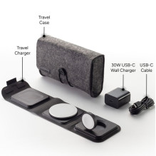 Įkrovimo Stotis - Mophie 3-In-1 Kelioninis Įkroviklis iPhone, Apple Watch, AirPods, USB-C, Juoda Įkrovimo Stotis - Mophie 3-In-1 Kelioninis Įkroviklis iPhone, Apple Watch, AirPods, USB-C, Juoda