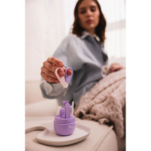 Kūdikių Nagų Priežiūros Rinkinys - Momini Nagų Žirklės, Žirklės, Failas, Tweezers, Lilac Purple Kūdikių Nagų Priežiūros Rinkinys - Momini Nagų Žirklės, Žirklės, Failas, Tweezers, Lilac Purple