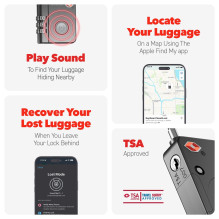 Bagažo Užraktas - KEYSMART SmartLock su Find My Lock, Juodas Bagažo Užraktas - KEYSMART SmartLock su Find My Lock, Juodas