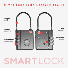 Bagažo Užraktas - KEYSMART SmartLock su Find My Lock, Juodas Bagažo Užraktas - KEYSMART SmartLock su Find My Lock, Juodas