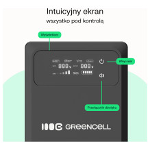 Green Cell UPSLPPC800 Uninterruptible Power Supply AVR UPS 1200VA 800W PowerCore 12 VDC with LCD Display Green Cell UPSLPPC800 Uninterruptible Power Supply AVR UPS 1200VA 800W PowerCore 12 VDC with LCD Display