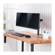 Dvigubo monitoriaus laikiklis, 17"-32", plienas, 360° VESA plokštė
