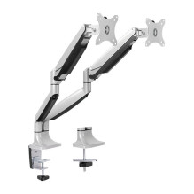Dvigubo monitoriaus laikiklis, 13"-32", aliuminis, su dujine spyruokle Dvigubo monitoriaus laikiklis, 13"-32", aliuminis, su dujine spyruokle
