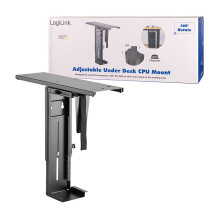 Adjustable under desk CPU mount, rotatable, slidable