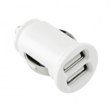 Automobilinis Įkroviklis - Toti Dual USB 2.1A Su Micro USB Kabeliu 1m Balta