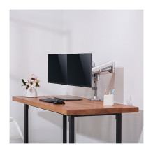 Dvigubo monitoriaus laikiklis, 17"-32", aliuminis, dujinė spyruoklė, lenkti ekranai, stulpas Dvigubo monitoriaus laikiklis, 17"-32", aliuminis, dujinė spyruoklė, lenkti ekranai, stulpas