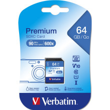 KORTELĖ 64GB Verbatim XC Premium 10 klasės mažmeninė prekyba KORTELĖ 64GB Verbatim XC Premium 10 klasės mažmeninė prekyba