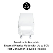 Maitinimo Adapteris - Mophie Essentials Dual USB-C PD 50W Įkroviklis Baltas