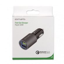 Car Charger - 4smarts Rapid 30W Quick Charge, Matt Grey