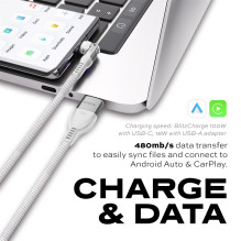 USB-C Cable - Statik PowerPivot Pro 1m Nylon Braided USB-C to USB-C White USB-C Cable - Statik PowerPivot Pro 1m Nylon Braided USB-C to USB-C White