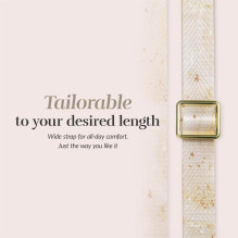 Mobile Phone Accessory - MIO Gold Marble Grip with Leather Details and Metal Hooks