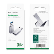 Adapter - 4smarts Passive USB-A to USB-C 5Gb / s 15W 2 pcs. Set, White