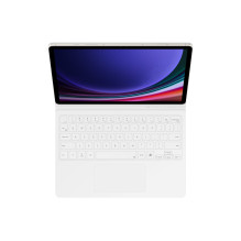 Klaviatūros Dėklas - Samsung DX725UW Knygos Dėklas su Klaviatūra Galaxy Tab S9 / S9 FE / S10 FE / S10 Lite, Balta Klaviatūros Dėklas - Samsung DX725UW Knygos Dėklas su Klaviatūra Galaxy Tab S9 / S9 FE / S10 FE / S10 Lite, Balta