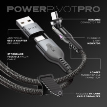 USB-C Laidas - Statik PowerPivot Pro 1m Nailono Pintas USB-C į USB-C Juodas USB-C Laidas - Statik PowerPivot Pro 1m Nailono Pintas USB-C į USB-C Juodas