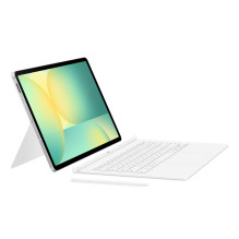 Planšetinio kompiuterio Klaviatūros Dėklas - Samsung Galaxy Tab S10 FE+ Knygos Dangos Klaviatūra, Balta Planšetinio kompiuterio Klaviatūros Dėklas - Samsung Galaxy Tab S10 FE+ Knygos Dangos Klaviatūra, Balta