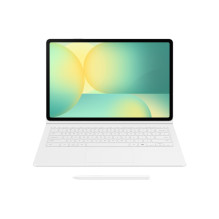 Planšetinio kompiuterio Klaviatūros Dėklas - Samsung Galaxy Tab S10 FE+ Knygos Dangos Klaviatūra, Balta Planšetinio kompiuterio Klaviatūros Dėklas - Samsung Galaxy Tab S10 FE+ Knygos Dangos Klaviatūra, Balta