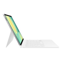 Planšetinio kompiuterio Klaviatūros Dėklas - Samsung Galaxy Tab S10 FE+ Knygos Dangos Klaviatūra, Balta Planšetinio kompiuterio Klaviatūros Dėklas - Samsung Galaxy Tab S10 FE+ Knygos Dangos Klaviatūra, Balta