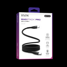 Kabelis - Statik MagStack Pro Magnetinis USB-C į USB-C 2m Juodas