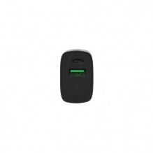 Įkroviklis - SEEK TOTI 20W Type-C + USB A Greitas Įkroviklis, Juodas Įkroviklis - SEEK TOTI 20W Type-C + USB A Greitas Įkroviklis, Juodas