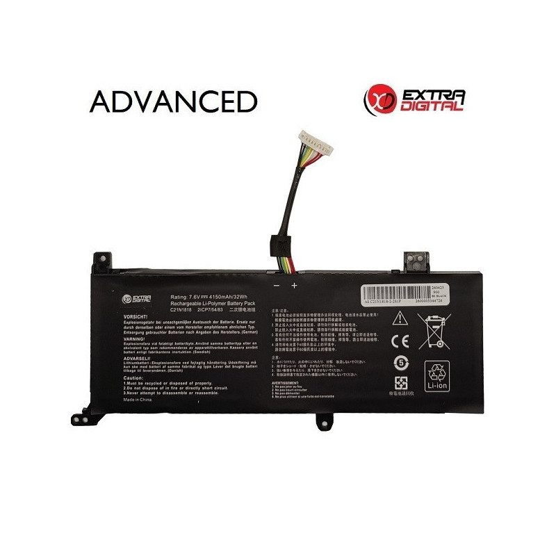 Laptop battery ASUS C21N1818-2, 4150mAh, Extra Digital Advanced
