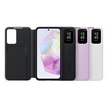 Telefono Dėklas - Samsung Galaxy A35 Smart View Wallet Case, Card Holder, Balta