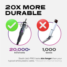 USB-C Kabelis - STATIK Statik 360 Pro 2.0 Duomenų Perdavimo Ir Įkrovimo 1 m, Juodas USB-C Kabelis - STATIK Statik 360 Pro 2.0 Duomenų Perdavimo Ir Įkrovimo 1 m, Juodas