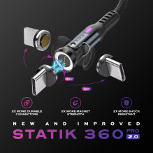 USB-C Kabelis - STATIK Statik 360 Pro 2.0 Duomenų Perdavimo Ir Įkrovimo 1 m, Juodas USB-C Kabelis - STATIK Statik 360 Pro 2.0 Duomenų Perdavimo Ir Įkrovimo 1 m, Juodas