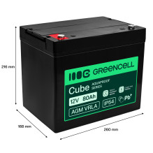 Greencell AGM VRLA 12V 80Ah...