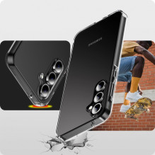 Telefono dėklas - Just Must JM antibakterinis TPU dėklas, skirtas Galaxy A55 5G, skaidrus, juodas