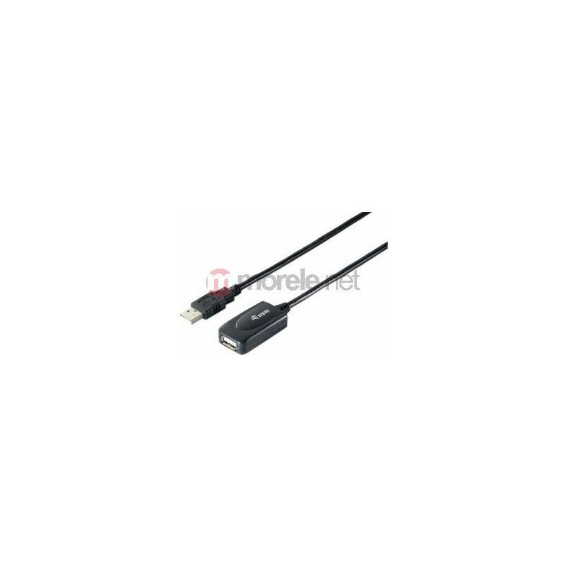 Equip USB-A2.0- A cable Active extension St / Bu 15.00m Black