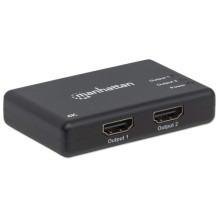 MANHATTAN 4K 2-portu HDMI daliklis 4K@30Hz su maitinimo bloku Black