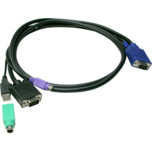 LevelOne KVM cable VGA- VGA, USB-A, PS / 2 5.00m Black