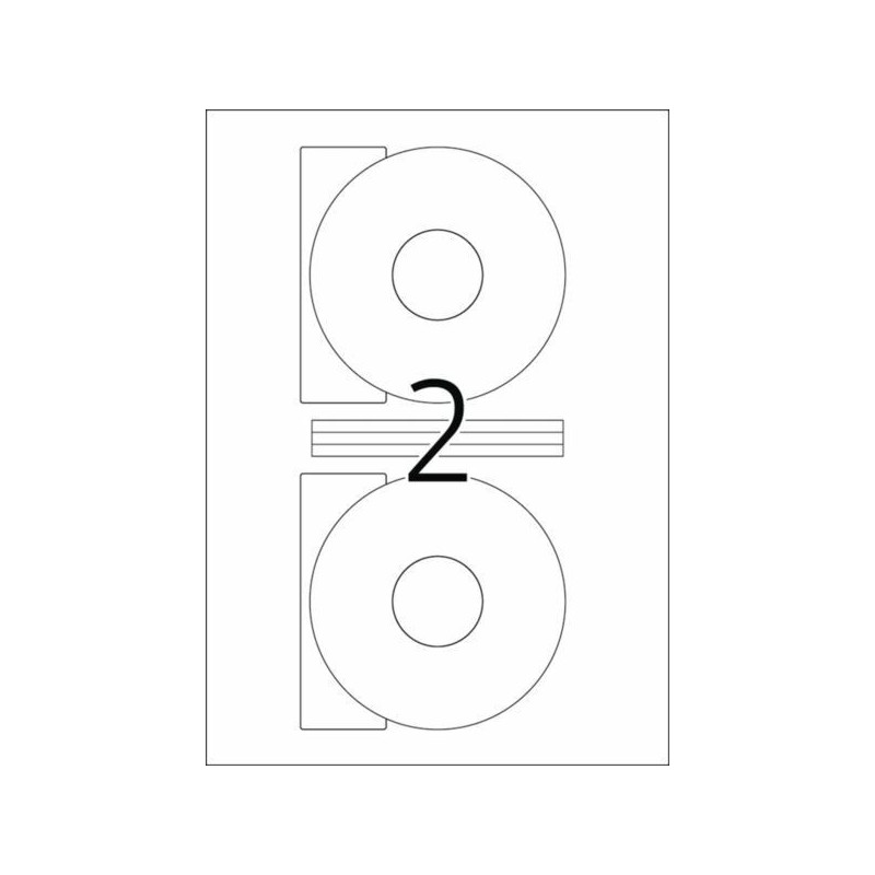 HERMA CD lipdukai A4 balti 116 mm popierius pakuotė 200 vnt.