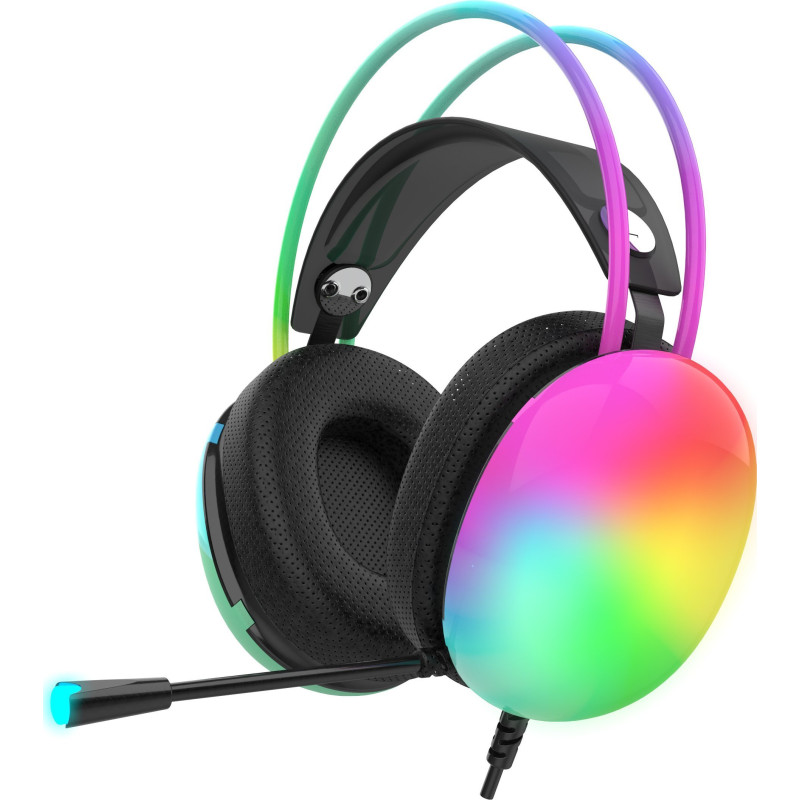 INCA žaidimų ausinės IGK-X8S 7.1, USB, RGB-LED, Black
