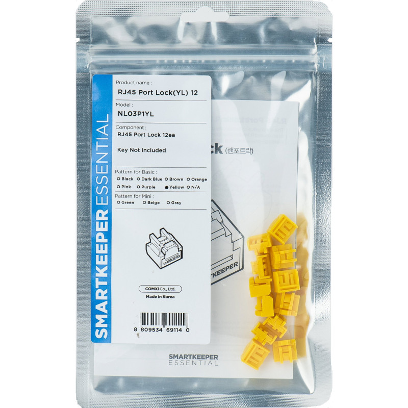 SmartKeeper Basic "RJ45 porta" bloķētājs dzeltena 12 gab.