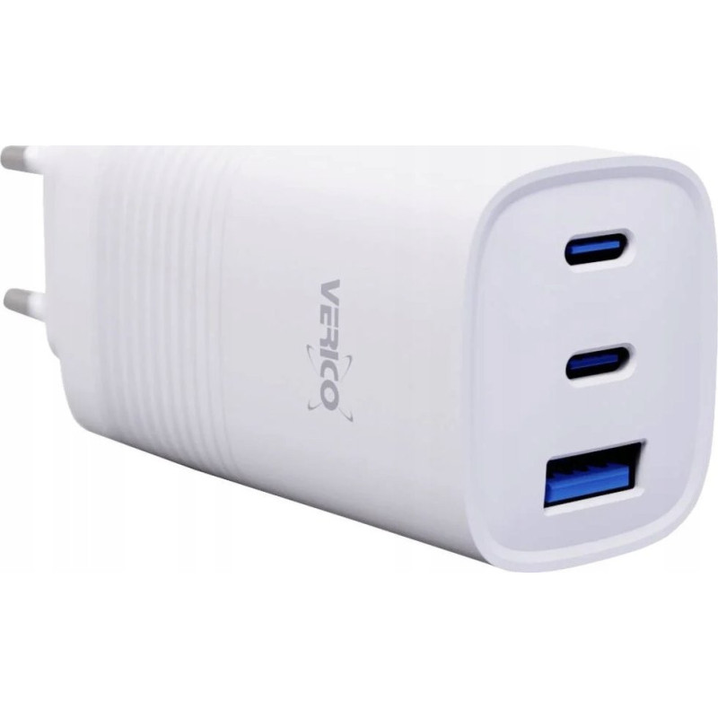 Verico įkroviklis MOJO GaN 65W PD, 3 prievadai (USB-A ir USB-C) WH mažmeninei prekybai