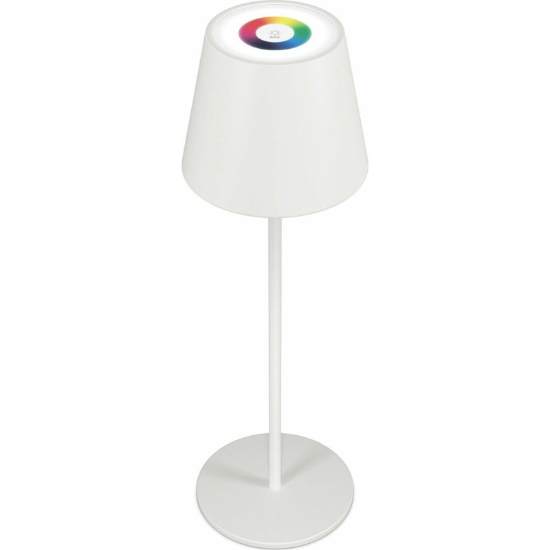 RealPower LED-RGB table lamp with adjustable brightness and battery, white