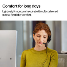 Headphones HP Poly Mission 425 - Mission 400 series - on-ear - wired - active noise cancellation - USB-C, USB-A - Black 