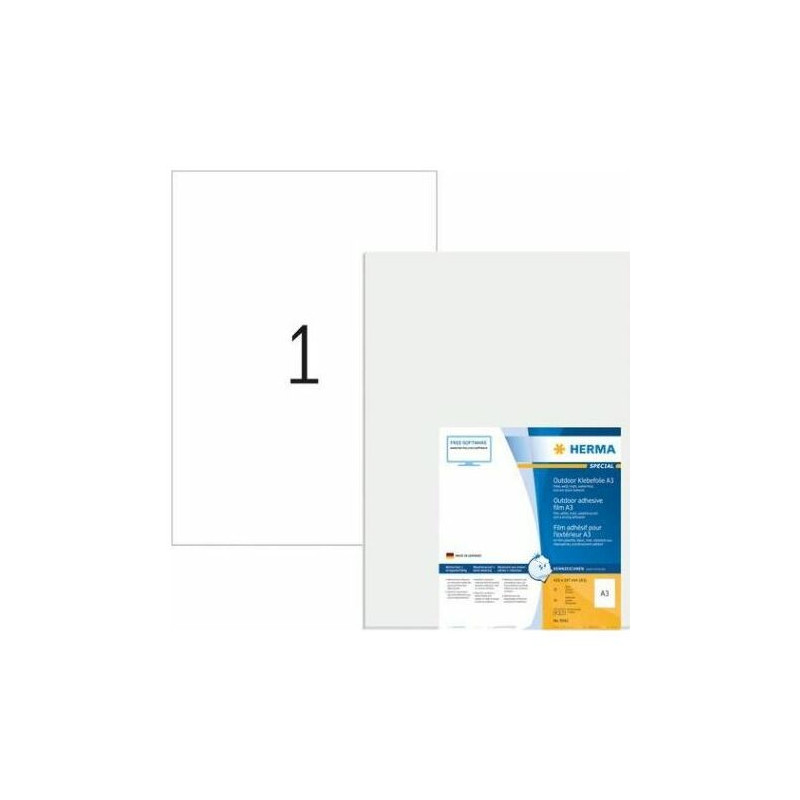 HERMA Label A3 Outdoor Adhesive Film White 297x420 mm 10 pcs