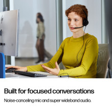 Headphones HP Poly Mission 415 - Mission 400 series - on-ear headphones - wired - active noise cancellation - USB-C, USB