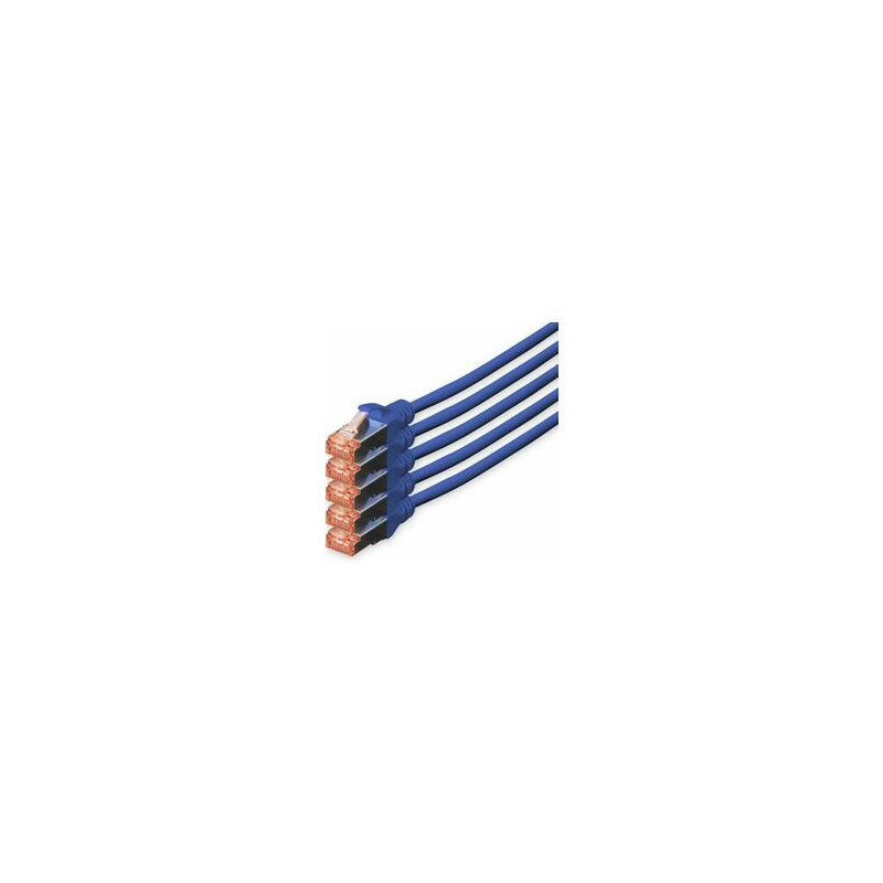 DIGITUS CAT 6 S / FTP tinklo kabelių rinkinys, 5 vnt., 10m, Blue