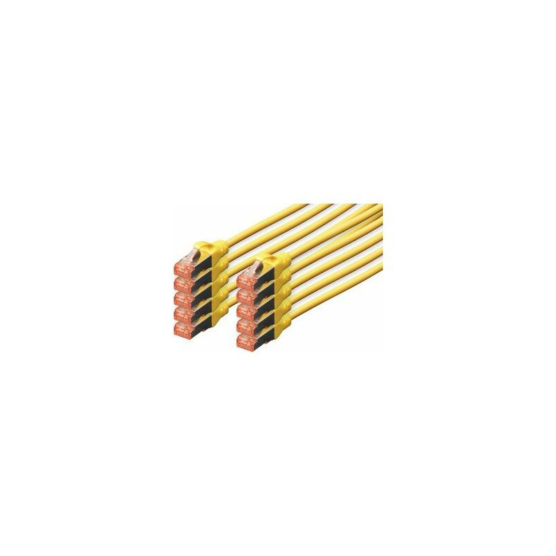 DIGITUS CAT 6 S / FTP savienojuma kabelis, 10 gab., 3m, yellow