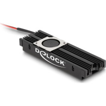 DeLOCK Heat sink with fan for M.2 SSD 2280 Black DeLOCK Heat sink with fan for M.2 SSD 2280 Black