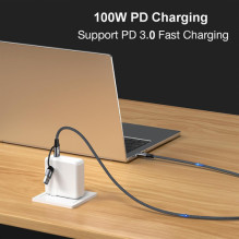 USB kabelis Equip USB-A + USB-C - USB-C 3 m Black (128433) USB kabelis Equip USB-A + USB-C - USB-C 3 m Black (128433)