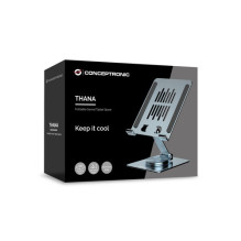 Conceptronic 360° Rotatable Adjustable Height Tablet Holder Gray