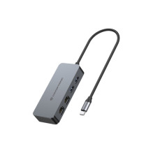 Network card Conceptronic CONCEPTRONIC USB-C adapter - 2xGbE + 2xUSB-A3.2 5Gbs 0.30m gray