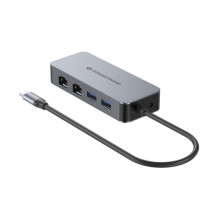 Tinklo plokštė Conceptronic CONCEPTRONIC Adapteris USB-C- 2xGbE+2xUSB-A3.2 5Gbs 0.30m gray Tinklo plokštė Conceptronic CONCEPTRONIC Adapteris USB-C- 2xGbE+2xUSB-A3.2 5Gbs 0.30m gray