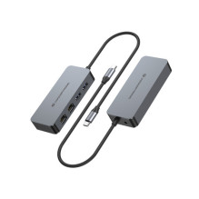 Tinklo plokštė Conceptronic CONCEPTRONIC Adapteris USB-C- 2xGbE+2xUSB-A3.2 5Gbs 0.30m gray Tinklo plokštė Conceptronic CONCEPTRONIC Adapteris USB-C- 2xGbE+2xUSB-A3.2 5Gbs 0.30m gray
